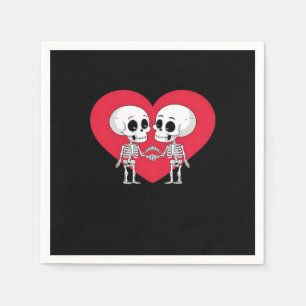 Valentines Day Funny Skeleton Hand Heart Playful  Napkin