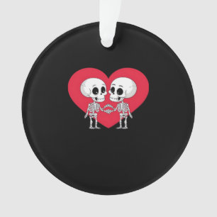 Valentines Day Funny Skeleton Hand Heart Playful Ornament