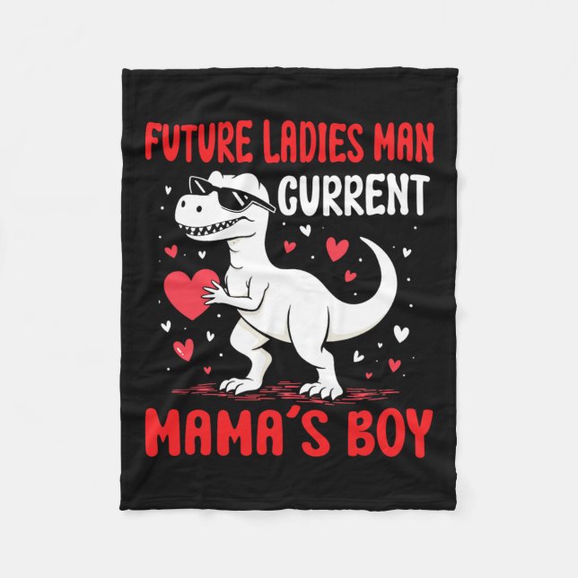 Valentines Day Future Ladies Man Current Mamas Boy Fleece Blanket (Front)