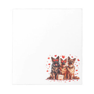 Valentines Day German Shepherd Dogs Notepad