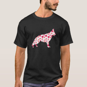 Valentines Day German Shepherd Hearts Puppy Dog T-Shirt