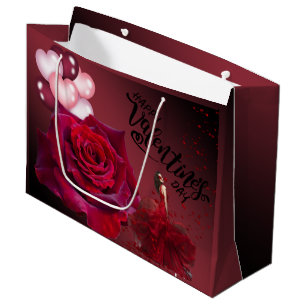 Valentine's Day gift bag with roses