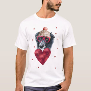 Valentine's Day Gift Border Collie Dog T-Shirt