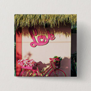 Valentine's day gift for bikers 2 inch square button