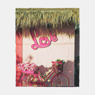 Valentine's day gift for bikers fleece blanket