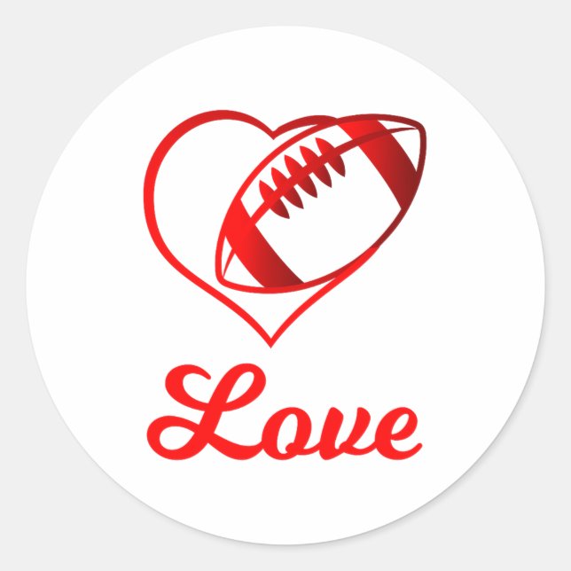 Valentines Day Gift For Football Lovers  Classic Round Sticker (Front)