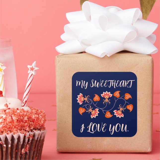 VALENTINE'S DAY GIFT FOR GIRLFRIEND, WIFE, HUSBAND SQUARE STICKER (Party)