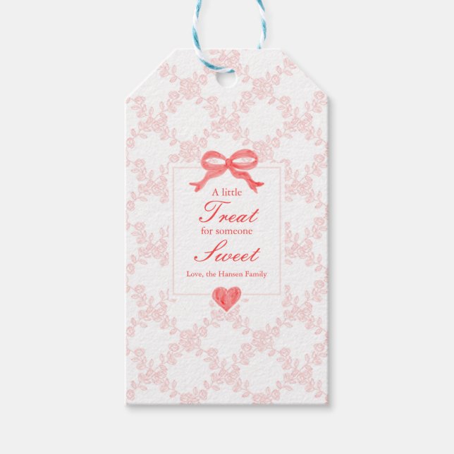 Valentine's Day Gift Tag Rose Trellis (Front)