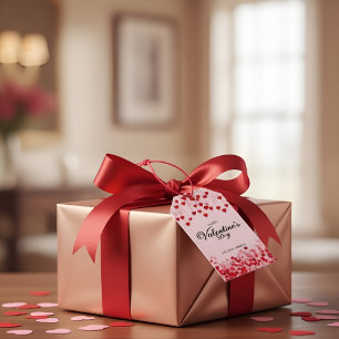 Valentine's Day Gift Tag with Hanging Hearts and P