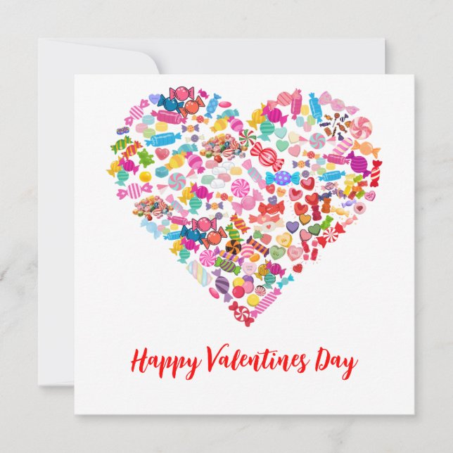Valentines Day Gifts Candy Heart Shape Design Invitation (Front)