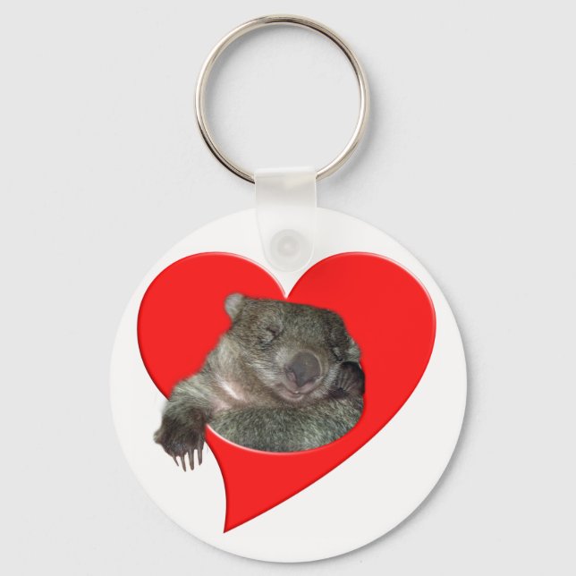 Valentine's Day Gifts, Wombat Love! Keychain (Front)