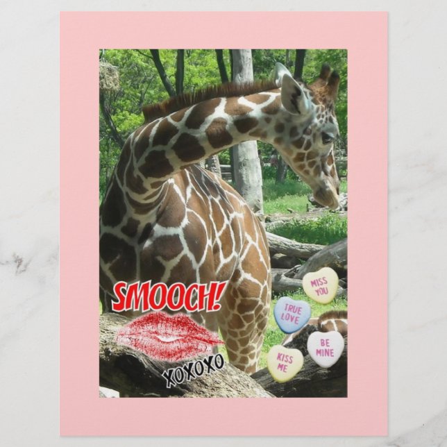 Valentine's Day Giraffe Flyer (Front)