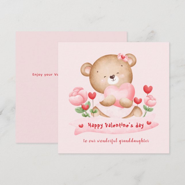 Valentine's day girl pink Valentine's day Card (Front/Back)