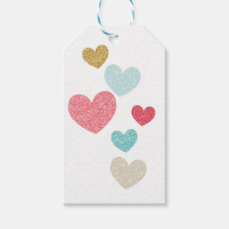 Valentine's Day Glitter Hearts Gift Tag