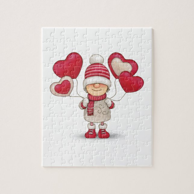 Valentines day gnome. jigsaw puzzle (Vertical)