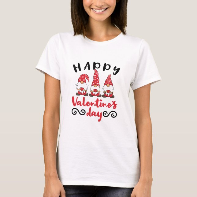 Valentine's Day Gnome Swedish Tomte T-Shirt (Front)