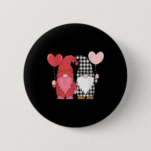 Valentines Day Gnomes Cute Red Hearts Love Gnome L 2 Inch Round Button
