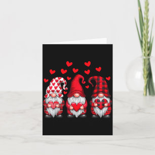 Valentines Day Gnomes Cute Red Hearts Love Gnome W Card