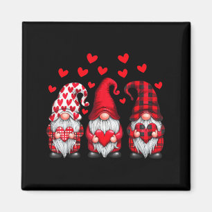 Valentines Day Gnomes Cute Red Hearts Love Gnome W Magnet