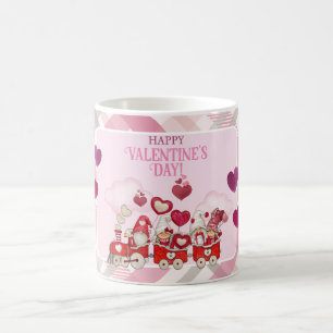 Valentine's Day Gnomes on a Train Coffee Mug