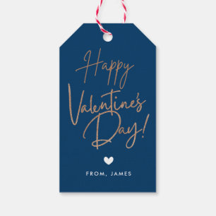 Valentine's Day Gold Glitter Gift Tags