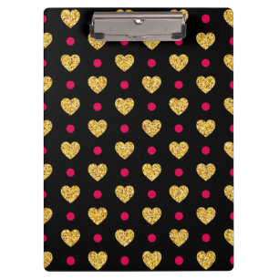 Valentine's Day Gold Hearts Pattern-23655 Clipboard