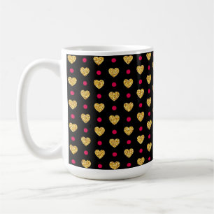 Valentine's Day Gold Hearts Pattern-23655 Coffee Mug