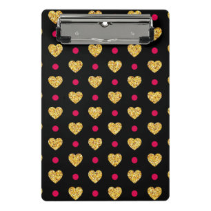 Valentine's Day Gold Hearts Pattern-23655 Mini Clipboard