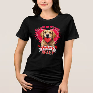 Valentine's day golden retriever dog lover mom Tri-Blend shirt