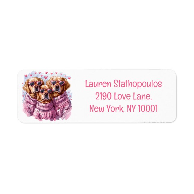 Valentines Day Golden Retriever Dogs (Front)