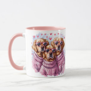 Valentines Day Golden Retriever Dogs Mug