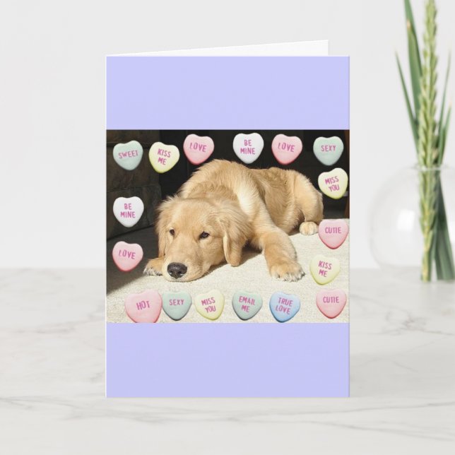 Valentine's Day Golden Retriever Holiday Card (Front)