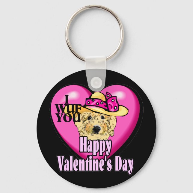 Valentine's Day Goldendoodle Keychain (Front)