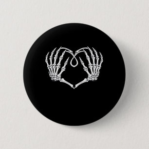 Valentines Day Gothic Heart With Skeleton Hands Va 2 Inch Round Button