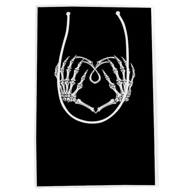 Valentines Day Gothic Heart With Skeleton Hands Va Medium Gift Bag (Front)