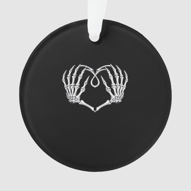 Valentines Day Gothic Heart With Skeleton Hands Va Ornament (Front)