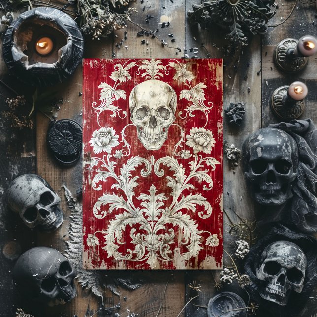 Valentines Day Gothic Skeleton Skull Decoupage  Tissue Paper (Creator Uploaded)