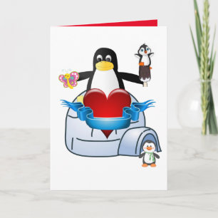Valentine's Day Greeting Card Penguin
