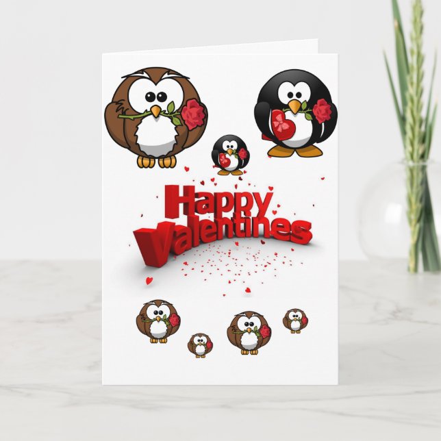 Valentine's Day Greeting Card Penguin (Front)