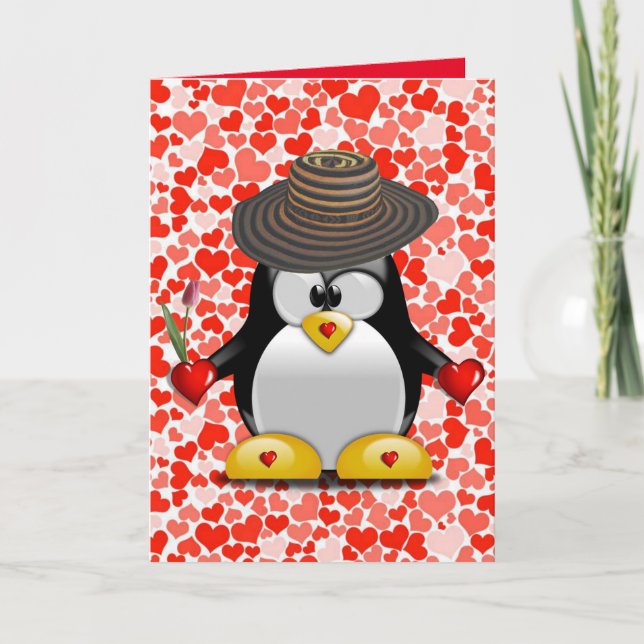 Valentine's Day Greeting Card Penguin (Front)