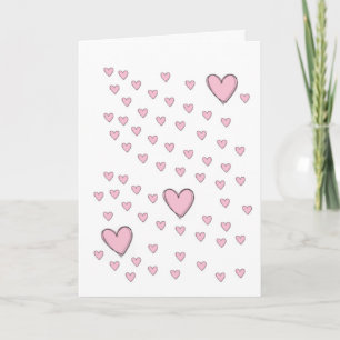 Valentine's Day Greeting Card Pink Hearts 