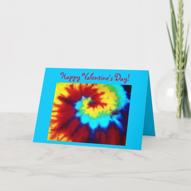 Valentine's Day Greeting Card-Tie Dye Look Holiday Card (Front)