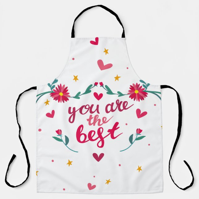 Valentine's day greeting card with hearts,  flower apron (Front)