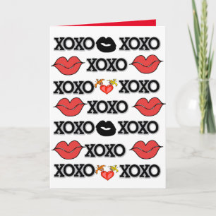 Valentine's Day Greeting Card Xoxo Hearts