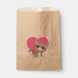 Valentine's Day Grey Kitty Favour Bag