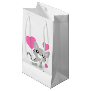 Valentine's Day Grey Kitty Gift Bag
