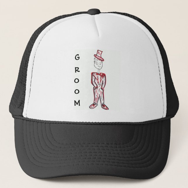 Valentine's Day Groom Trucker Hat (Front)
