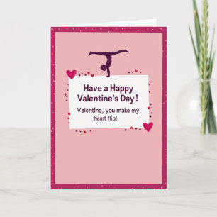 Valentines Day Gymnast Card