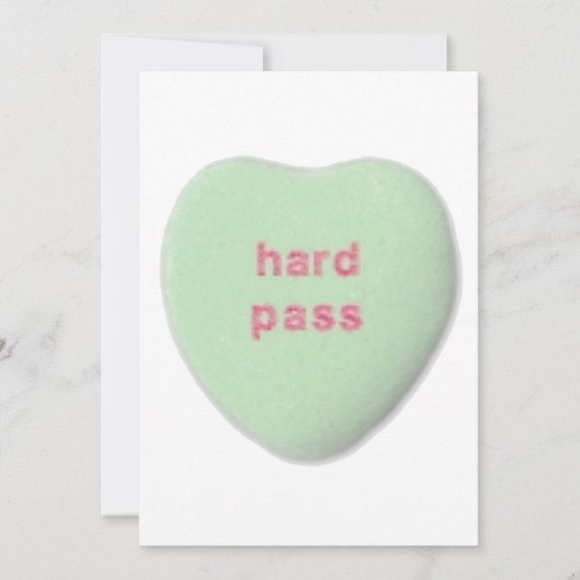 valentines day hard pass heart candy funny invitation (Front)