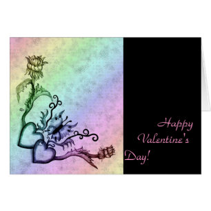 Valentine's Day - heart and butterfly on Rainbow